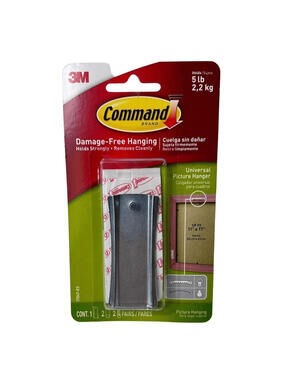 3M Command Metal Picture Hanger Sawtooth Hanging Damage Free Wall #17047-ES